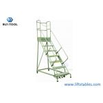 China 660lbs 7 Step Industrial Ladder With Platform Wheels Rolling Stock Picking Ladders For Warehouses for sale