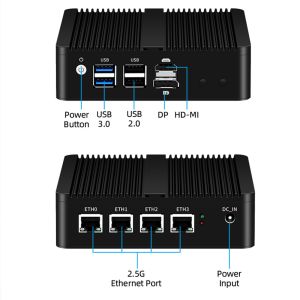 Inter N100 DDR5 16GB Mini Firewall PC With Linux Four LAN Software Router
