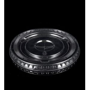 Buy cheap Disposable 90/92/95/98mm Plastic Flat Lids With Crossed Hole Clear Transparent from wholesalers
