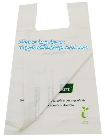 100% Compostable vest carrier plastic shopping bag with ce certificated, Vest