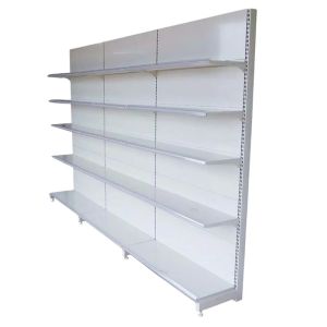 Buy cheap Milk White Gondola Display Rack Single Sided Medium Duty Shelves from wholesalers