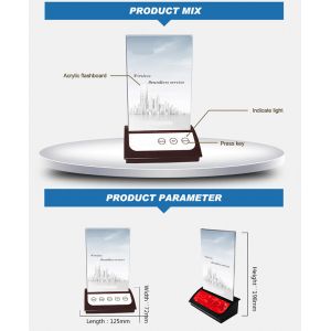 restaurant wireless calling system with 5 table callers for guest and 1 display