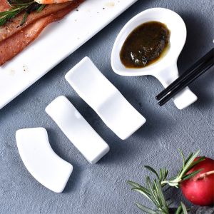 Pure White Savall Ceramic Chopstick Rests Tableware Accessories