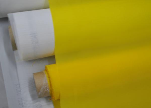Quality White / Yellow Custom Screen Printing Polyester Fabric 55 Thread No Surface Treatment for sale