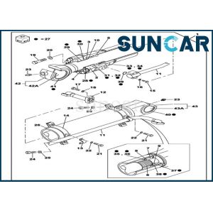Buy cheap CX350C CX330 CASE Hydraulic Seal Kit LZ007310 OEM Bucket Cylinder Replacement Kits from wholesalers