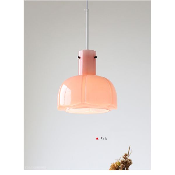 Glass pendant light restaurant retro lovely Nordic study single hanging lamp(WH-GP-173)