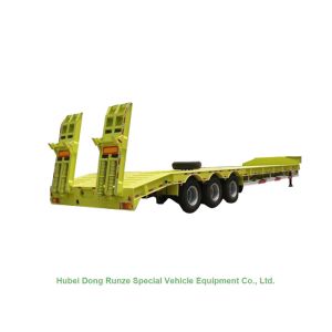 Buy cheap Heavy Duty 80t  Lowboy Truck Trailer Low Bed Trailer with Ladder 3 Axles 60ton from wholesalers