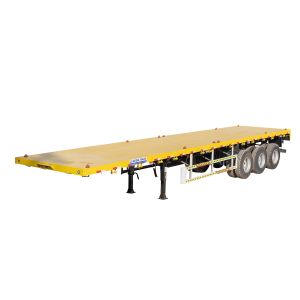 Buy cheap 40FT Container Flatbed Trailer with LED Light 7 Ways 24V 12500mm Dimensions and 500mm High Main Beam from wholesalers