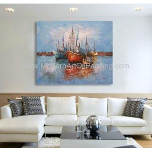 Buy cheap Handmade 20 X 24 Impressionism Boats Oil Painting Dining Room from wholesalers