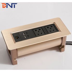 Buy cheap Thick aluminum panel touch press conference table flip up power outlet from wholesalers