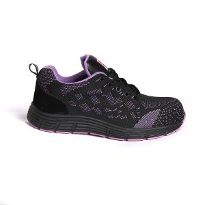 Breathable Anti Puncture Fly Knit Fabric Upper Safety Shoes With EVA Insole And