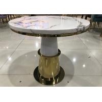Buy cheap Low Key Luxury 80cm 74cm Wrought Iron Marble Coffee Table product