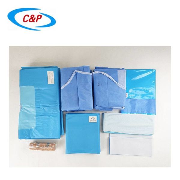 Quality ODM Knee Arthroscopy Disposable Surgical Pack Lower Extremity Drape Blue for sale