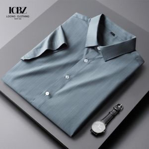 Buy cheap Non-Ironing Men's Ice Silk Business Formal Short-Sleeved Shirt with Plus Size Options from wholesalers