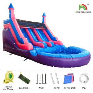 Buy cheap Outdoor Commercial Double Lane Inflatable Water Slides With Pool from wholesalers