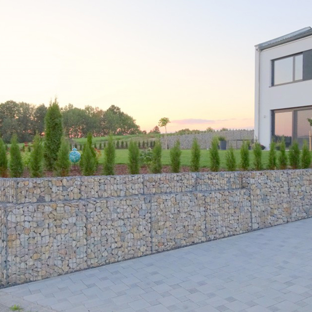 3.0-4.0mm Steel Wire PVC Coated Welded Gabion Stone Wall with100x100mm Mesh