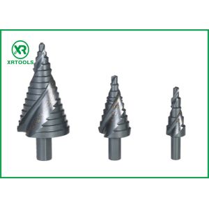Buy cheap Metric 3 Flats Shank HSS Step Drill Bit , Spiral Flute Step Up Drill Bit Chip product