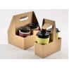 Buy cheap 4 cups of beverage portable corrugated paper container milk tea cup holder package to takeaway coffee cups of 350-700ml from wholesalers