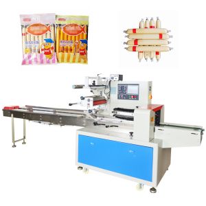 Continuous Pillow Sealing Machine 2.5KW Flow Packing Machine Sausage