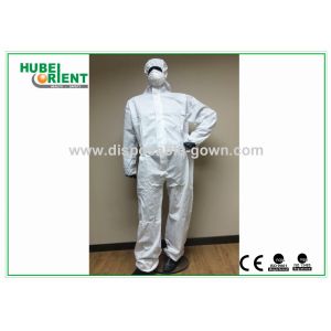 Buy cheap SMS Type 5 6 Disposable Coverall Suit / Anti Virus Disposable Protective Coverall from wholesalers