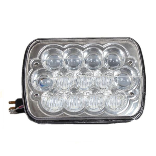 7 inch 5D Square LED work Lights white color with High / Low Beam 15pcs*3w