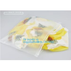 plastic bag with zip lock for cosmetic, slide lock poly bag, standing up zip