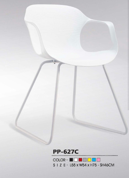 Quality modern plastic dining arm chair with metal leg for sale