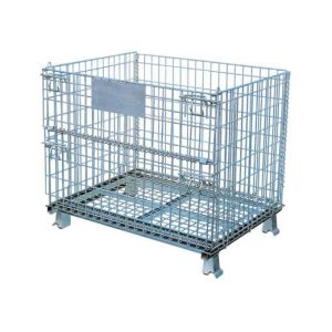 Galvanized 700kg Stackable Mesh Pallet Cages For Warehouse