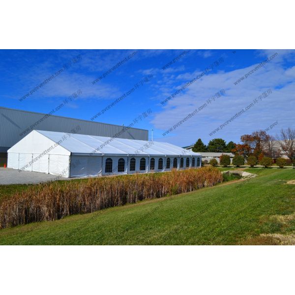 Quality 30x60m White PVC Cover Warehouse Storage Tent , Large Industrial Tents With ABS Sidewalls for sale