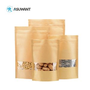 Buy cheap Frosted Open Window MOPP CMYK Kraft Paper Zipper Bag from wholesalers