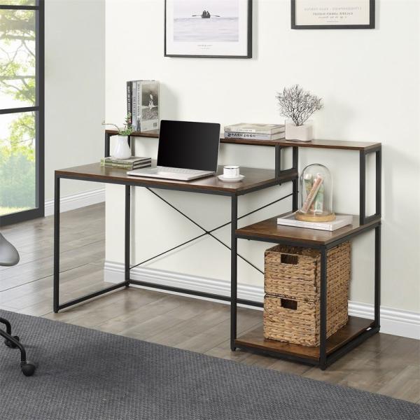 Quality BSCI Extendable Industrial Study Office Computer Desk Pc Laptop With Storage for sale