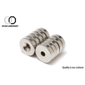 Buy cheap D25.4 × 6.35mm N40 Countersunk Disc Magnets With 5mm Hole High Reliability from wholesalers