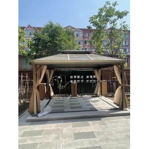Buy cheap 10'x13' Hardtop Gazebo, Outdoor Polycarbonate Double Roof Gazebo with Aluminum Frame Permanent Pavilion from wholesalers