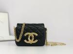 Buy cheap Black Lambskin Leather Branded Messenger Bag Chanel Flap Phone Holder from wholesalers
