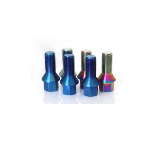 Buy cheap Burnt Color Blue Bmw Titanium Lug Bolts Hex Head Flange Bolt Ti Fasteners from wholesalers