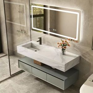 Buy cheap Customized Bathroom Vanity Units Luxury Slate Wall Mounted Floating from wholesalers