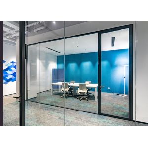 Buy cheap 25mm single glass partition wall with 40mm vertical profile simple style frameless affordability and functionality profile from wholesalers
