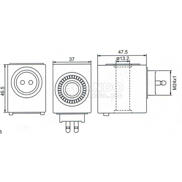 Dimension of BB13347838 Solenoid Valve Coil :