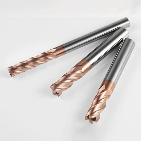 Quality 4-Flute Tungsten Carbide End Mill with Chip Flute and 55-Degree Flat Cutting Edge for CHISEL TOOL STEEL and CNC Machines for sale