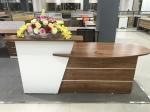 Buy cheap Panel Wood Style Reception Counter Desk Rectangular Shape With Plain PVC Edge from wholesalers