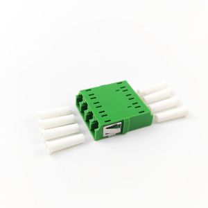 Buy cheap 4 Ports Green LC APC Optic Fiber Adapter Earless Square Coupler for FTTH Performance from wholesalers