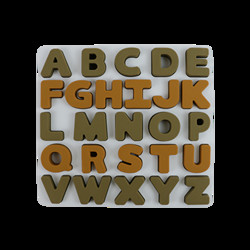 Food Grade Kids Silicone Puzzle With Letters Alphabet Shape