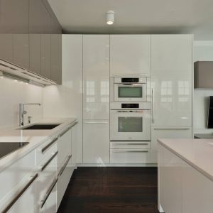 Buy cheap High Gloss Acrylic Kitchen Cabinet L Shape Kitchen Island Table product