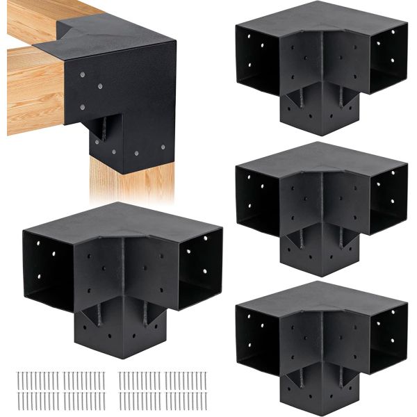 Quality Outdoor Powder Coated Aluminum Pergola Gazebo Kit with 3 Way Right Angle Corner Bracket for sale