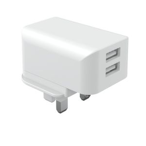 Buy cheap 2 USB Port 5V2.4A RoHS UL Uk Travel Charger Fireproof PC from wholesalers