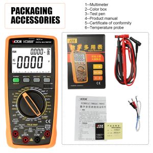 VICTOR VC9808+ digital Multimeter 2000uF capacimeter 10MHz Frequency temperature