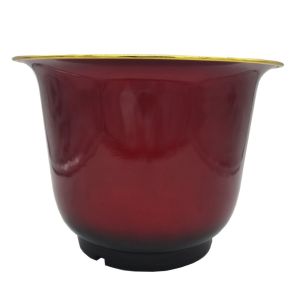 Buy cheap Metal Shiny Plastic Flower Pot with Saucer Together Chinese Style from wholesalers