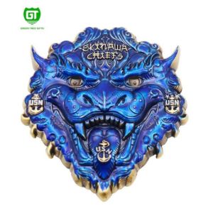 Buy cheap Custom USN Challenge Coin with 3D design and translucent color filling from wholesalers