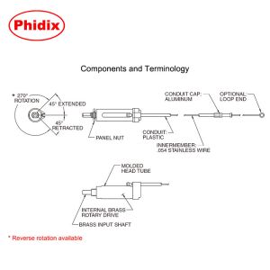 Mechanical Rotary Control Cable , Industrial Non Locking Universal Control
