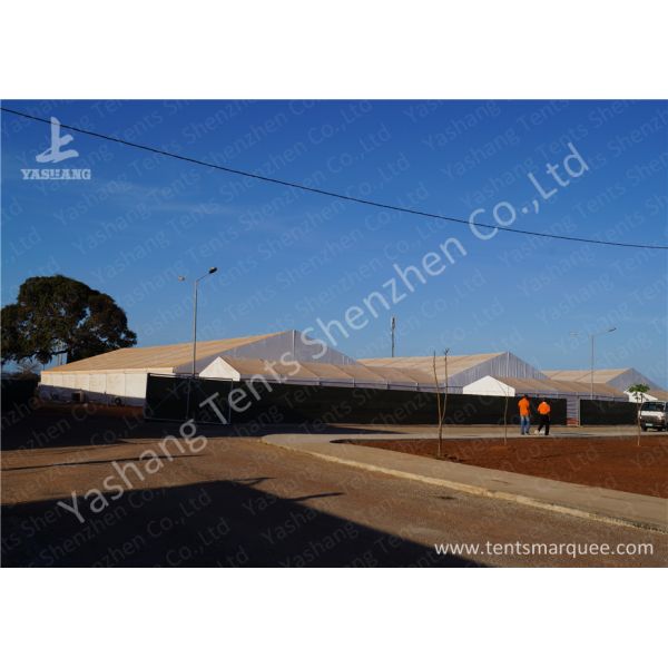 Quality 30M Large Clear Span Aluminium Frame Tents White UV Resistant PVC Fabric Top for sale